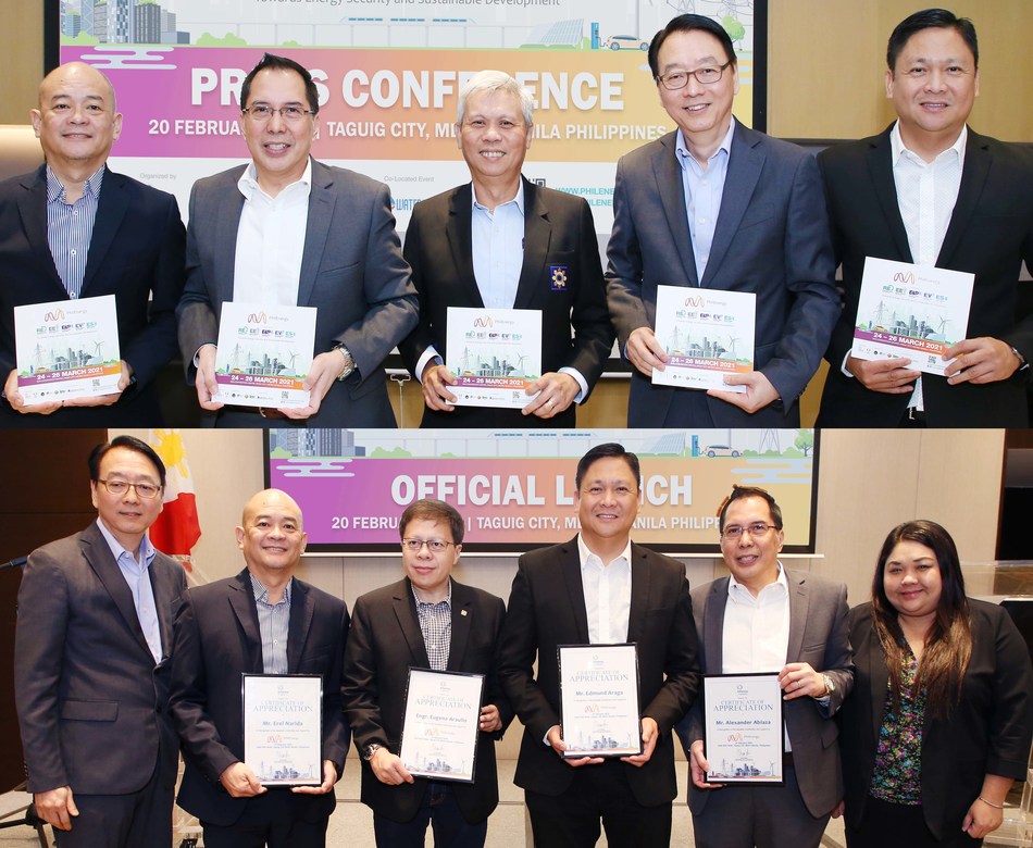 The Department of Energy and top Energy Associations in the Philippines support PhilEnergy. (top, center) Assistant Secretary Robert Uy – REMB, Dept.of Energy (DOE) Philippines, (from bottom, left) Mr.Dexter Deyto – General Manager of Informa Markets Philippines, Mr.Erel Narida - President of REAP, Engr. Eugene Araullo – Vice President for Internal Affairs of IIEE, Mr.Edmund Araga - President of eVAP,Mr.Alexander Ablaza – President of PE2, and Ms.Vicky Tan–Senior Event Manager of Informa Markets The Department of Energy and top Energy Associations in the Philippines support PhilEnergy. (top, center) Assistant Secretary Robert Uy – REMB, Dept.of Energy (DOE) Philippines, (from bottom, left) Mr.Dexter Deyto – General Manager of Informa Markets Philippines, Mr.Erel Narida - President of REAP, Engr. Eugene Araullo – Vice President for Internal Affairs of IIEE, Mr.Edmund Araga - President of eVAP,Mr.Alexander Ablaza – President of PE2, and Ms.Vicky Tan–Senior Event Manager of Informa Markets