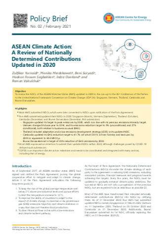 ASEAN Climate Action: A Review of Nationally Determined Contributions Updated in 2020