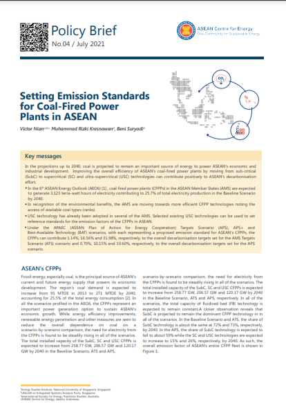 Setting Emission Standards for Coal-Fired Power Plants in ASEAN