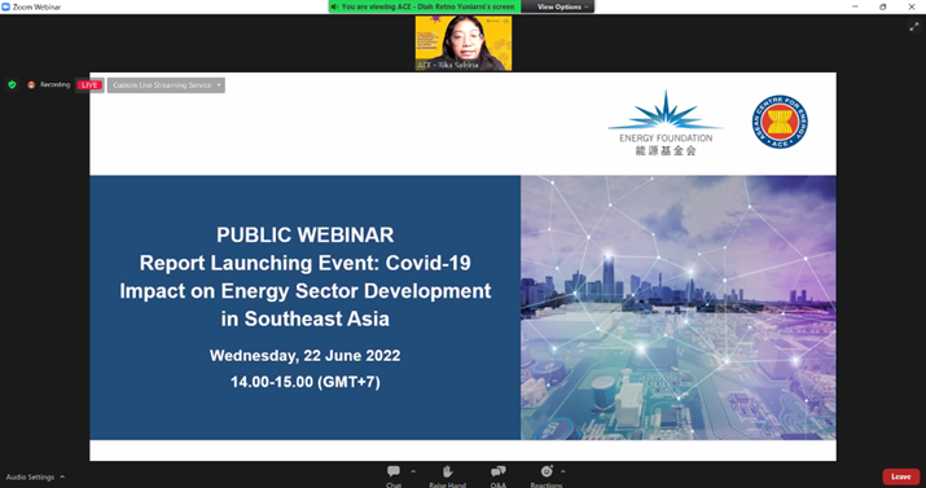 PUBLIC WEBINAR: Report Launching Event: Covid-19 Impact on Energy Sector Development in Southeast Asia